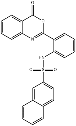 N-[2-(4-氧代-4H-3,1-苯丙恶嗪-2-基)苯基]-2-萘磺酰胺, 10128-55-9, 结构式