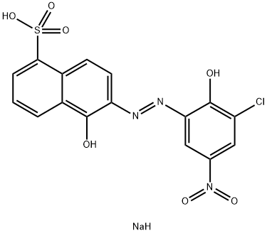 6-[(3-クロロ-2-ヒドロキシ-5-ニトロフェニル)アゾ]-5-ヒドロキシ-1-ナフタレンスルホン酸ナトリウム 化学構造式