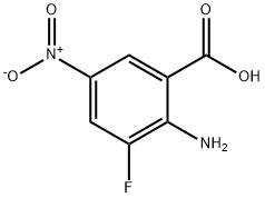2-氨基-3-氟-5-硝基苯甲酸 结构式