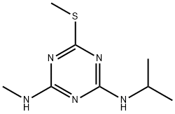 2-(メチルチオ)-4-(イソプロピルアミノ)-6-(メチルアミノ)-1,3,5-トリアジン 化学構造式