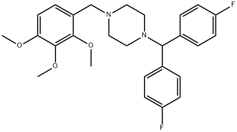 1-[ビス(4-フルオロフェニル)メチル]-4-(2,3,4-トリメトキシベンジル)ピペラジン 化学構造式