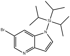 6-ブロモ-1-(トリイソプロピルシリル)-1H-ピロロ[3,2-B]ピリジン 化学構造式
