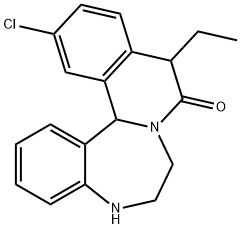 2-Chloro-5-ethyl-5,9,10,14b-tetrahydroisoquino[2,1-d][1,4]benzodiazepin-6(7H)-one 结构式