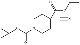 1-叔丁基 4-乙基 4-氰基哌啶-1,4-二甲酸酯, 1016258-66-4, 结构式
