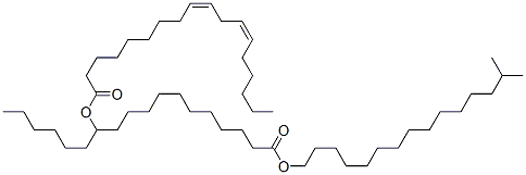 9,12-Octadecadienoic acid (9Z,12Z)-, 1-hexyl-12-(isohexadecyloxy)-12-oxododecyl ester 结构式