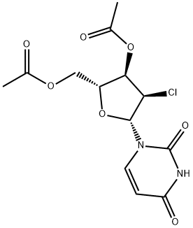 2'-氯-2'-脱氧尿苷 3',5'-二乙酸酯 结构式