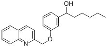 α-ペンチル-3-(2-キノリニルメトキシ)ベンゼンメタノール 化学構造式