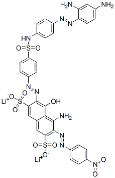 2,7-Naphthalenedisulfonic acid, 4-amino-6-4-4-(2,4-diaminophenyl)azophenylaminosulfonylphenylazo-5-hydroxy-3-(4-nitrophenyl)azo-, lithium salt 结构式