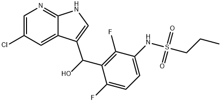 N-(3-((5-chloro-1H-pyrrolo[2,3-b]pyridin-3-yl)(hydroxy)Methyl)-2,4-difluorophenyl)propane-1-sulfonaMide Structure