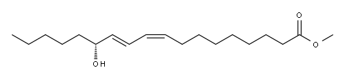 (R,9Z,11E)-13-ヒドロキシ-9,11-オクタデカジエン酸メチル 化学構造式