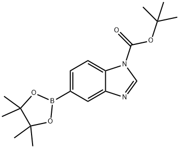 1H-苯并咪唑-1-甲酸, 5-(4,4,5,5-四甲基-1,3,2-二氧杂环己硼烷-2-基)-, 1,1-二甲基乙酯, 1021918-86-4, 结构式