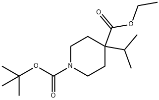N-BOC-4-异丙基-4-哌啶甲酸乙酯 结构式