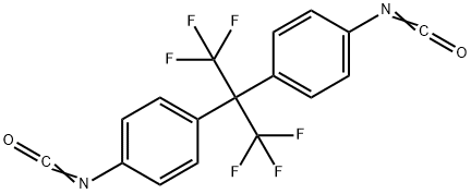 2,2-ビス(4-イソシアナトフェニル)ヘキサフルオロプロパン 化学構造式