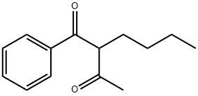 2-ブチル-1-フェニル-1,3-ブタンジオン 化学構造式