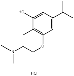 2-(2-hydroxy-3-methyl-6-propan-2-yl-phenoxy)ethyl-dimethyl-azanium chl oride 结构式