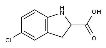 5-クロロインドリン-2-カルボン酸 化学構造式