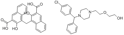 하이드록시진파모에이트;에탄올,2-(2-(4-((4-클로로페닐)페닐메틸)-1-피페라지닐)에톡시)-, 4,4'-메틸렌비스(3-하이드록시-2-나프탈렌카복실릭애씨드)의 화합물 (1:1)