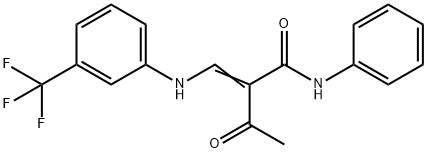 (Z)-2-acetyl-N-phenyl-3-[3-(trifluoromethyl)anilino]-2-propenamide Structure