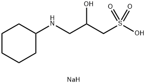 3-シクロヘキシルアミノ-2-ヒドロキシプロパンスルホン酸 ナトリウム 化学構造式