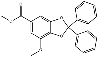 7-メトキシ-2,2-ジフェニル-1,3-ベンゾジオキソール-5-カルボン酸メチル 化学構造式