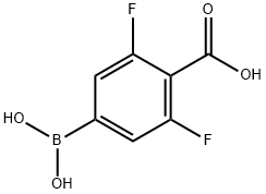 3,5-二氟-4-羧酸苯基硼酸, 1029716-94-6, 结构式