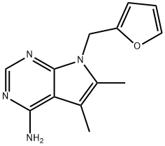 7-(呋喃-2-基甲基)-5,6-二甲基-7H-吡咯并[2,3-D]嘧啶-4-胺, 103026-12-6, 结构式