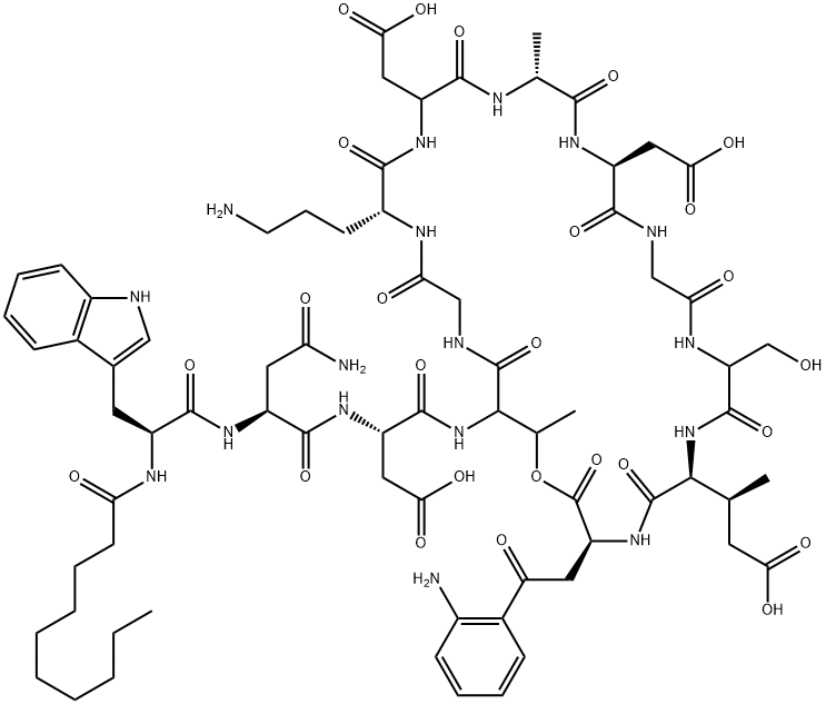 达托霉素, 103060-53-3, 结构式