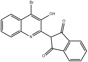 2-(4-ブロモ-3-ヒドロキシ-2-キノリル)-1H-インデン-1,3(2H)-ジオン 化学構造式
