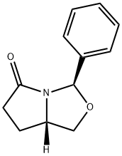 (3R,7AS)-テトラヒドロ-3-フェニル-3H,5H-ピロロ[1,2-C]オキサゾール-5-オン 化学構造式