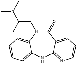 6-[2-(ジメチルアミノ)プロピル]-6,11-ジヒドロ-5H-ピリド[2,3-b][1,5]ベンゾジアゼピン-5-オン 化学構造式