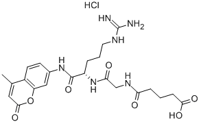 戊二酰基-甘氨酸-精氨酸-AMC盐酸盐, 103213-40-7, 结构式