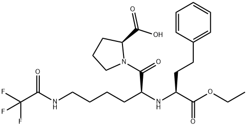 1-[N2-[(S)-1-(エトキシカルボニル)-3-フェニルプロピル]-N6-(トリフルオロアセチル)-L-リシル]-L-プロリン 化学構造式