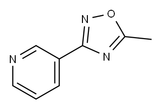 3-(5-メチル-1,2,4-オキサジアゾール-3-イル)ピリジン 化学構造式