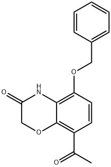 8-アセチル-5-(ベンジルオキシ)-2H-ベンゾ[B][1,4]オキサジン-3(4H)-オン 化学構造式
