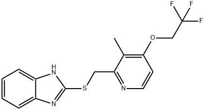 2-[[[3-メチル-4-(2,2,2-トリフルオロエトキシ)-2-ピリジル]メチル]チオ]-1H-ベンゾイミダゾール 化学構造式