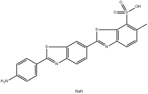 2'-(4-アミノフェニル)-6-メチル-2,6'-ビ[ベンゾチアゾール]-7-スルホン酸ナトリウム 化学構造式