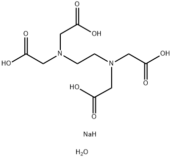 EDTA三钠 分子式：C10 H13 N2 Na3 O8 . x H2 O, 10378-22-0, 结构式
