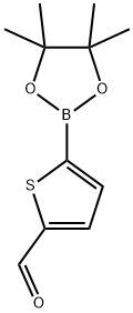 5-(4,4,5,5-テトラメチル-1,3,2-ジオキサボロラン-2-イル)チオフェン-2-カルボキシアルデヒド 化学構造式