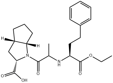 (2S,3AS,6AS)-1-[(1S)-2-[[(1R)-1-(乙氧羰基)-3-苯基丙基]氨基]-1-氧代丙基]八氢环戊二烯并[B]吡咯-2-羧酸, 104195-90-6, 结构式