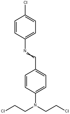 N,N-bis(2-chloroethyl)-4-[(4-chlorophenyl)iminomethyl]aniline Structure
