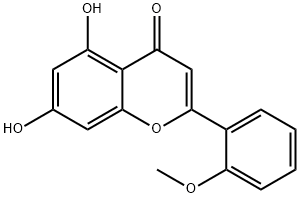4H-1-Benzopyran-4-one, 5,7-dihydroxy-2-(2-methoxyphenyl)- Structure
