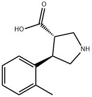 (3S,4R)-4-邻甲苯基吡咯烷-3-羧酸, 1047651-73-9, 结构式
