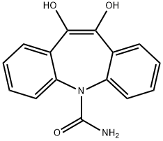10,11-ジヒドロキシ-5H-ジベンゾ[b,f]アゼピン-5-カルボアミド 化学構造式
