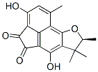 (S)-7,8-ジヒドロ-3,6-ジヒドロキシ-1,7,7,8-テトラメチルアセナフト[5,4-b]フラン-4,5-ジオン 化学構造式