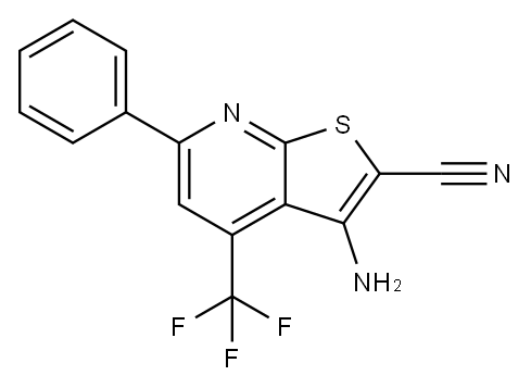 3-氨基-6-苯基-4-(三氟甲基)噻吩[2,3-B]吡啶-2-甲腈, 104960-55-6, 结构式