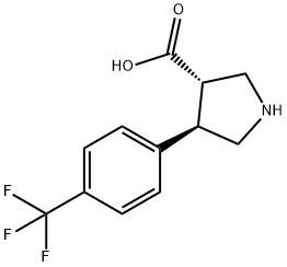 (3S,4R)-4-(4-(三氟甲基)苯基)吡咯烷-3-羧酸, 1049978-66-6, 结构式