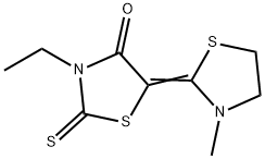 3-乙基-5-(3-甲基噻唑烷-2-亚基)绕丹宁 结构式