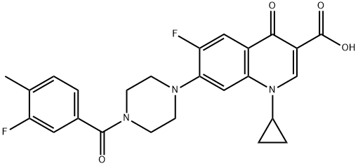 3-Quinolinecarboxylic acid, 1-cyclopropyl-6-fluoro-7-[4-(3-fluoro-4-Methylbenzoyl)-1-piperazinyl]-1,4-dihydro-4-oxo- Struktur