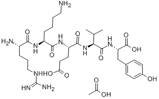 L-精氨酰-L-赖氨酰-L-ALPHA-谷氨酰-L-缬氨酰-L-酪氨酸二醋酸盐, 105184-37-0, 结构式