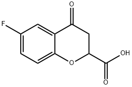 rac-6-Fluoro-3,4-dihydro-4-oxo-2H-1-benzopyran-2-carboxylic Acid Struktur